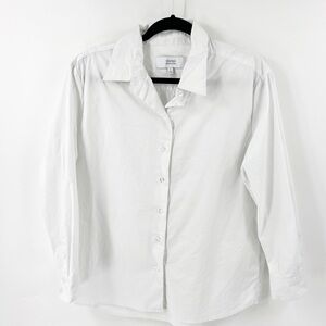 ✅ TEXTILE BY ELIZABETH AND JAMES WHITE BUTTON FRONT TOP SIZE LARGE